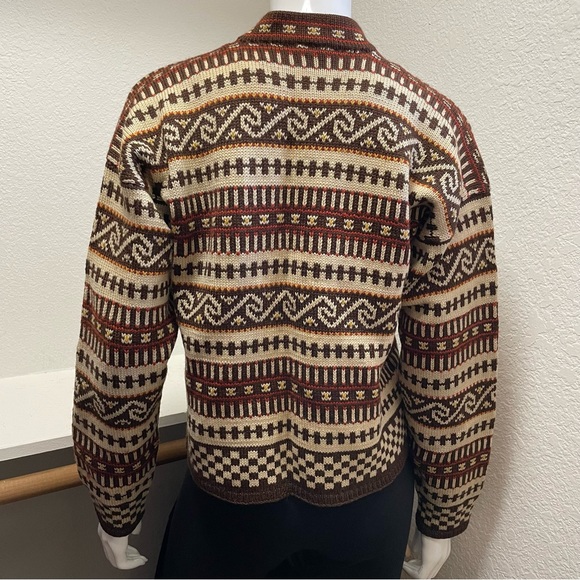 VTG Nordic Wool Knit Button Up Cardigan Sweater Sz M - Picture 5 of 8